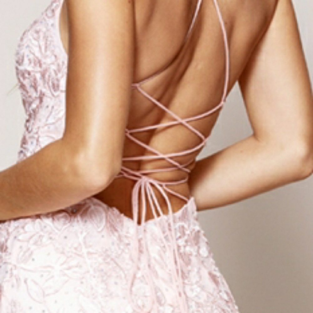 New long lace fitted beaded open lace up back wedding dress,bridal gown - Picture 6 of 7